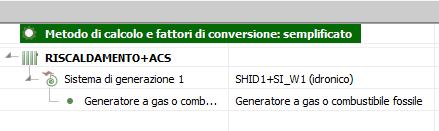 comparirà un unico sistema impiantistico attivo per tutte e tre le zone termiche nel menù Climatizzazione invernale, un unico sistema