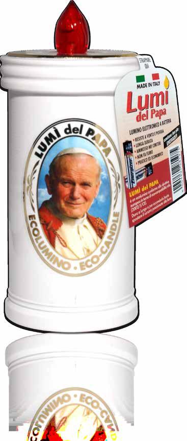 Ispirato al Giubileo del 2000, istituito da Papa Giovanni Paolo II, Lumì del Papa è un lumino elettronico azionato a pile.