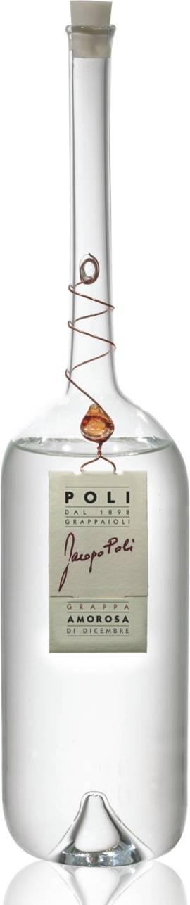 AMOROSA DI DICEMBRE Grappa vitigni autoctoni singola annata Vinaccia di uve dall'aroma fruttato e di uve passite di Vespaiolo per vino Torcolato Artigianale, a piccoli lotti, con