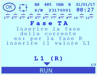 7.1.3 Fase TA Il valore di default è L1 (R). I valori ammessi per il parametro sono [L1 (R); L2 (S); L3 (T)].