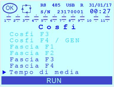 definire il tempo di media sul quale viene effettuato il calcolo del valor medio delle grandezze.