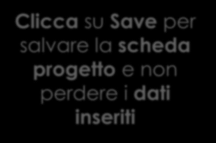 Salvare cambiamenti Clicca su Save per salvare