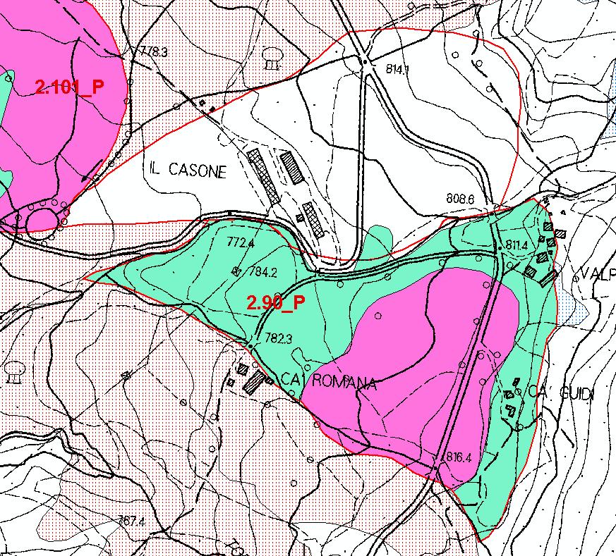 INVENTARIO DISSESTO REGIONALE EMILIA-ROMAGNA - Comune di Pennabilli - 2012 Dal confronto fra le due cartografie, si nota localmente