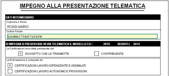 Di default il programma spunta in automatico la casella relativa a Lavoro dipendente, a cura Utente l aggiunta o la variazione delle altre spunte.