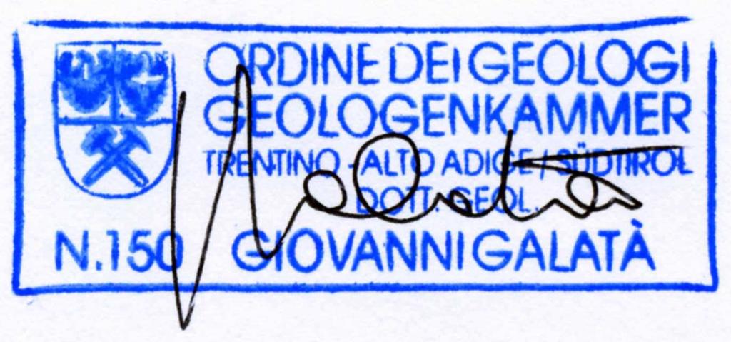 Studio di Geologia dott. geol. Giovanni Galatà 38121 Trento via Vittime delle Foibe 10 tel e fax 0461 230900 www.
