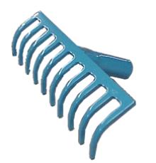 rastrelli per orto "aquila" colore azzurro in acciaio stampato - spessore dente mm.6 RAQ8D 8 denti, cm.