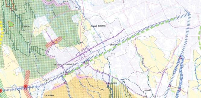 Stralcio delle mappe rilevanti Stralcio della tavola 2 Sez 5 Ambiti, Sistemi ed Elementi di rilevanza paesaggistica Descrizione delle previsioni che insistono sull area censita L area fa parte degli