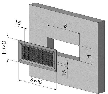 Dimensioni Dimensioni in sezione Dimensioni in 3D Costruzione Come standard costruttivo, le bocchette della serie,