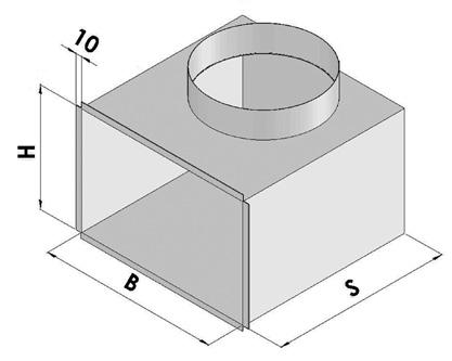 della griglia tramite clips (per le dimensioni vedere Sezione sistemi di fissaggio) PS1-PSI1 plenum PS1-Plenum standard realizzato in acciaio zincato