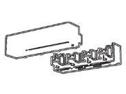 003/B Coppia testate guida corda a 3 vie con ruote, bronzo Pair of cord pulleys for 3 ways rail with wheels, PM 020.