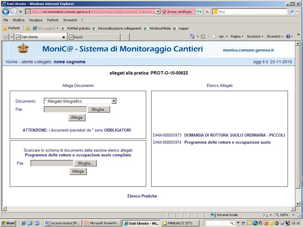 Sezione allegati: aprire il menù a tendina Programma dei lavori da eseguire: da scaricare, salvandolo sul proprio pc,