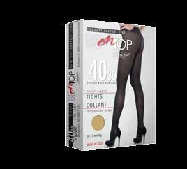 La linea comprende il Collant. Line 40 in Microfibre 50 denier 3D is shown to give relief to the legs of those who spend long hours on their feet.
