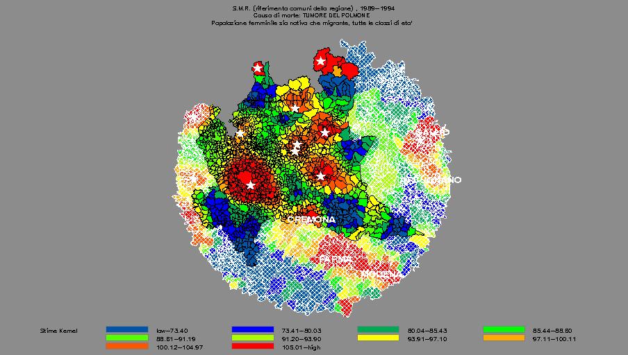 Tumore del Polmone in Lombardia: Popolazione femminile