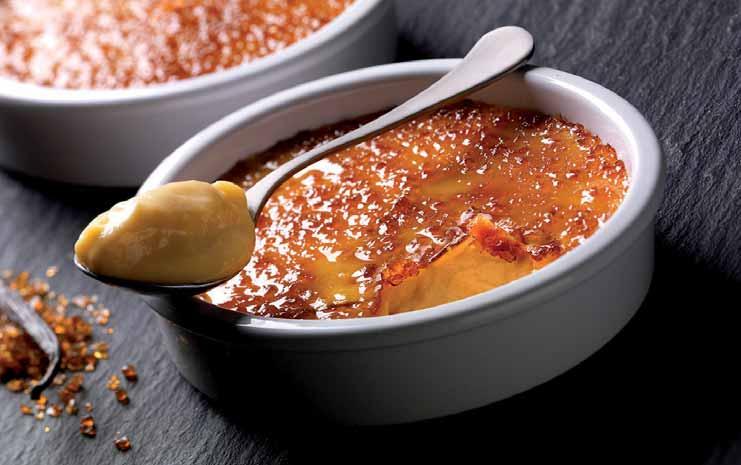 Catalana cream with caramelized sugar.