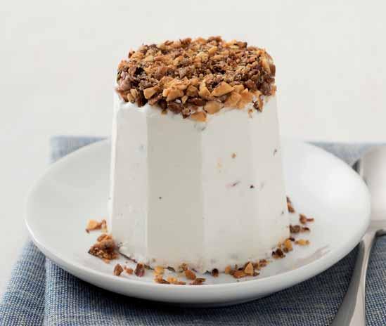 Nougat semifreddo topped with crushed