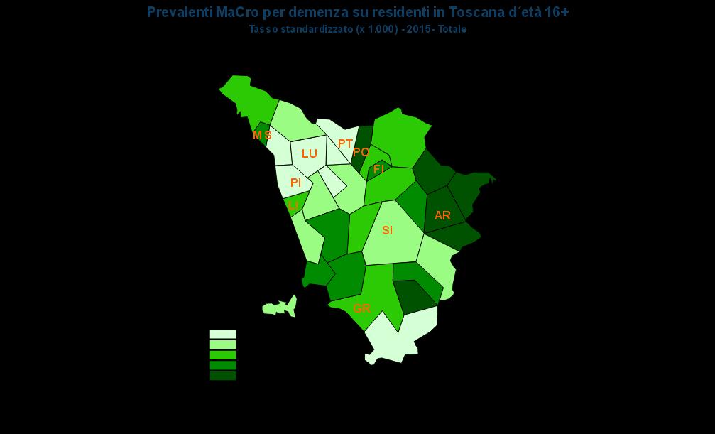 Significativamente più elevata rispetto alla media regionale la