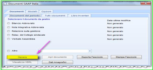 Prima di generare il fascicolo di bilancio, è indispensabile, per una corretta valorizzazione del file XBRL, verificare i "dati anagrafici" dell'azienda.