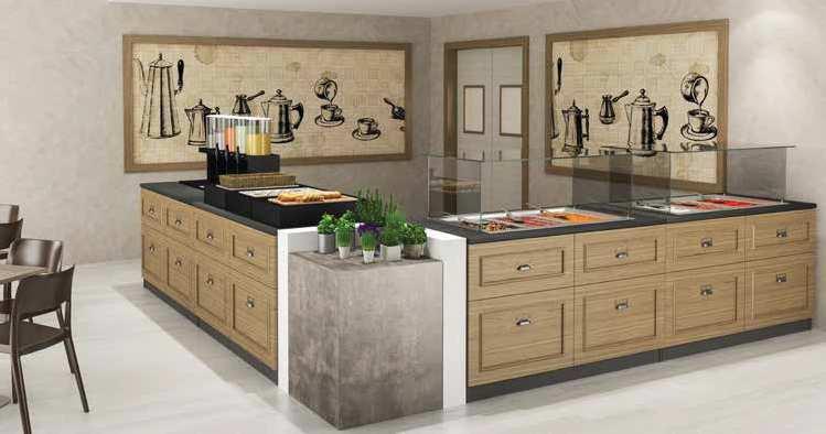 ARREDAMENTO MADE IN ITALY 30510 Mobile per buffet 150 cm Vano a giorno con apertura posteriore Un ripiano interno Top: finitura effetto ardesia