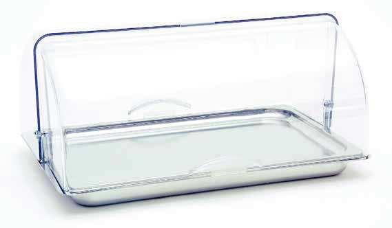 LINEA INOX 15533 Portaburro refrigerato Altezza 6,5 cm Ø 39 cm In acciaio inox Peso 7 Kg 15526 Portayogurt refrigerato con fori per vassetti Altezza 10 cm Ø 48 cm Con fori per