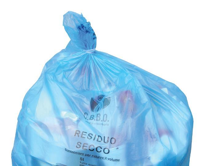 SECCO NON RICICLABILE sacchi di colore azzurro semitrasparente forniti dal Comune.