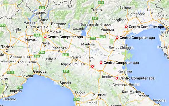 Dove operiamo - Sedi Centro Computer Emilia Romagna Cento