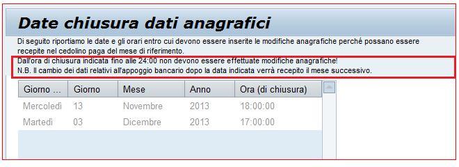 modifiche dei dati anagrafici, al fine di essere recepite dalla elaborazione della busta paga di riferimento.