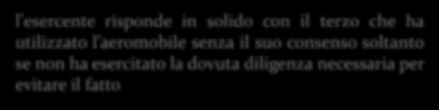 responsabilità dell'esercente nell ipotesi di utilizzo dell'aeromobile senza il suo consenso l'esercente risponde in solido con il