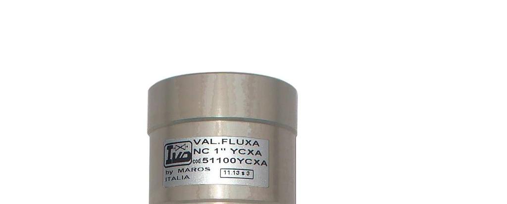 FLUXA YCXA VALVOLA A TAMPONE INCLINATA COMPATTA Max temperatura fluido +0 C Misure - 3/4-1 (PN40)