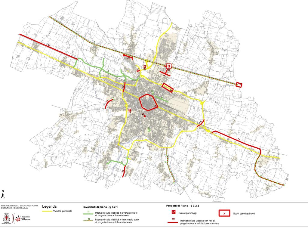 FOCUS SUGLI INGREDIENTI PER COMPORRE GLI SCENARI Interventi infrastrutturali invarianti (verde) e proposte di intervento tra cui scegliere (rosso) Possibili elementi ulteriori del sistema: