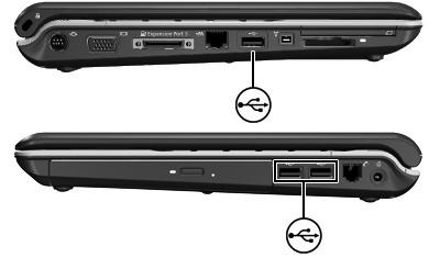 1 Uso di una periferica USB L'interfaccia hardware USB (Universal Serial Bus) consente di collegare al computer o a un prodotto di espansione opzionale una periferica esterna opzionale, come ad