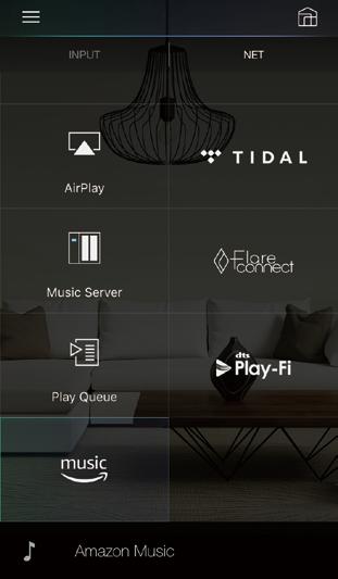 Amazon Music Pioneer Remote App e, dopo aver visualizzato la schermata di rete, tocca l'icona "Amazon Music" per visualizzare la schermata di accesso ad Amazon Music.