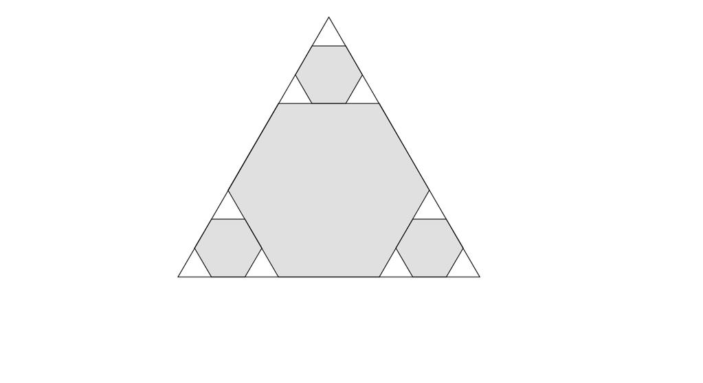 14. IL TAVOLO TRIANGOLARE (Cat. 7, 8, 9, 10) Un tavolo di legno ha la forma di triangolo equilatero. La sua superficie è composta da parti in legno scuro e da parti in legno chiaro.