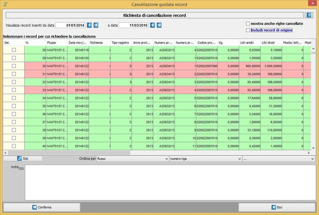 4. Cancellazione guidata dei flussi Inserito nuovo programma per la creazione guidata di file di cancellazione di flussi già trasmessi al sistema telematico doganale, accessibile dal tasto "Canc.