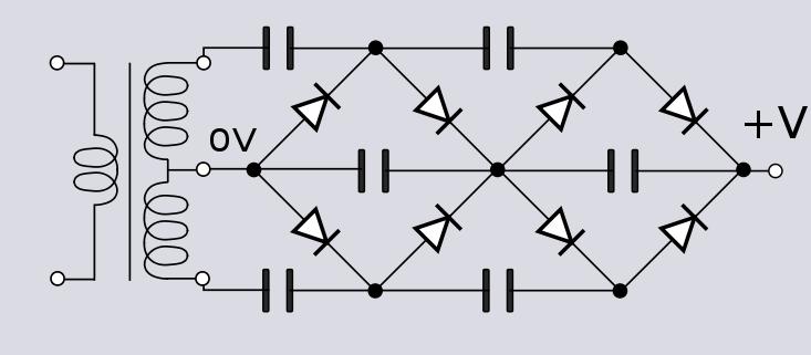 Moltiplicatori di tensione Usando un trasformatore con