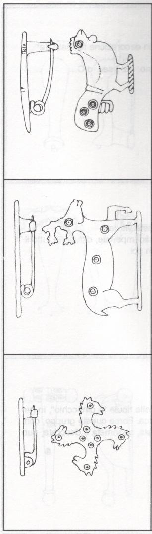 Quaderni Friulani di Archeologia li/1992 25) Fibule a forma di galletto. Fibule di tal foggia sono ben note nell'area altoadriatica e alpina, specialmente nel periodo tardo-antico.