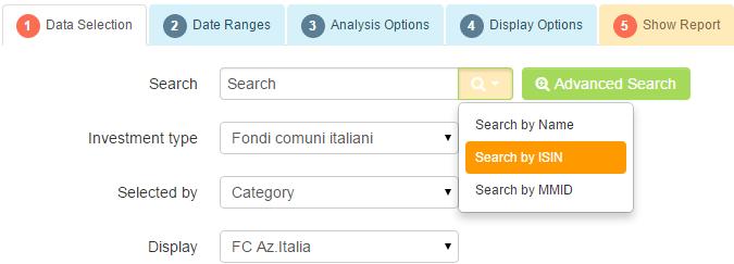 Step 1- Selezione dati: scelta delle asset class per l analisi La scelta dell asset class può