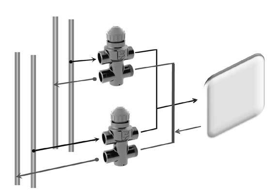 Ø Kvs MONTATA Sigla NON MONTATA Sigla /, 90667W VMX 90666W VSX Il kit utilizza una speciale valvola a vie che permette di trasformare un fan-coil,