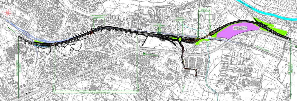 STRALCIO NORD 2,1 km STRALCIO SUD 1,9 km A1 AUTOSTRADA DEL SOLE Il progetto stradale dello Stralcio Nord prevede una variante plano-altimetrica alla S.S.64 Porrettana in comune di Casalecchio di Reno, con inizio in corrispondenza dell attuale raccordo autostradale di Casalecchio e fine in corrispondenza della rotatoria sull esistente S.