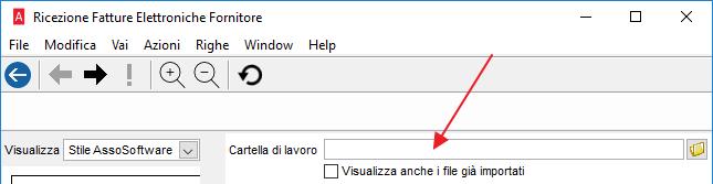 PRIMO PASSO La prima perazine da cmpiere è quella di impstare la cartella di lavr da cui leggere le fatture elettrniche (le quali devn essere state scaricate e cpiate dall utente).