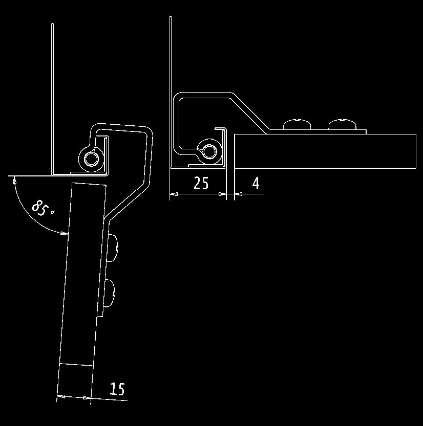 female winglet for internal hinges Asole da