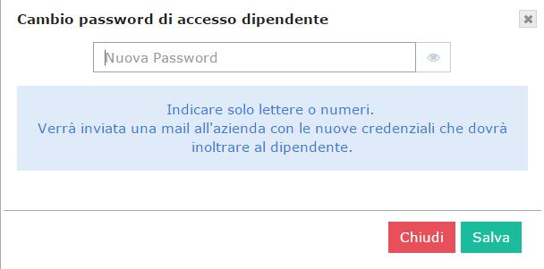 7.3. RESET PASSWORD DIPENDENTE Con questa utility è possibile resettare la password di accesso del dipendente.