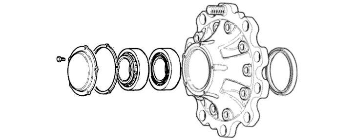 713926 Mozzo ruota completo (CON CUSCINETTI SKF) Wheel hub assembly (COMPLETE WITH SKF BEARI