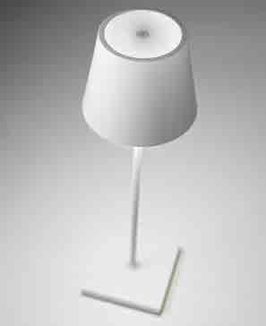 table lamp BIANCO WhITE CORTEN Ø 11 - h 38 cm / Ø 4,3 - h 15 in LD0280 B3 R3 2,2 W 154 lm Su richiesta versione con base magnetica /