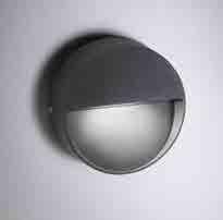 dimensions code metal part finishes power led total absorbition lumen lamp parete wall BIANCO WhITE GRIGIO SCURO DArK GrEY Ø 10 x h 3 cm / Ø