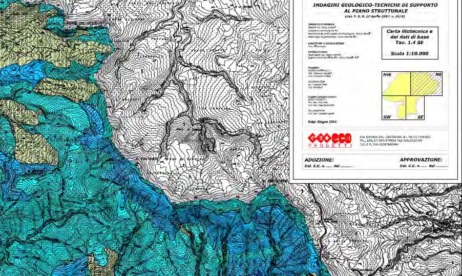 Carta litotecnica Si tratta di rocce stratificate costituite da alternanze ordinate, disordinate e caotiche con materiali a consistenza limitata e