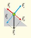 La forza equilibrante Poiché il punto materiale resta fermo in equilibrio, su di esso deve agire anche una forza equilibrante F E che, nella direzione parallela al