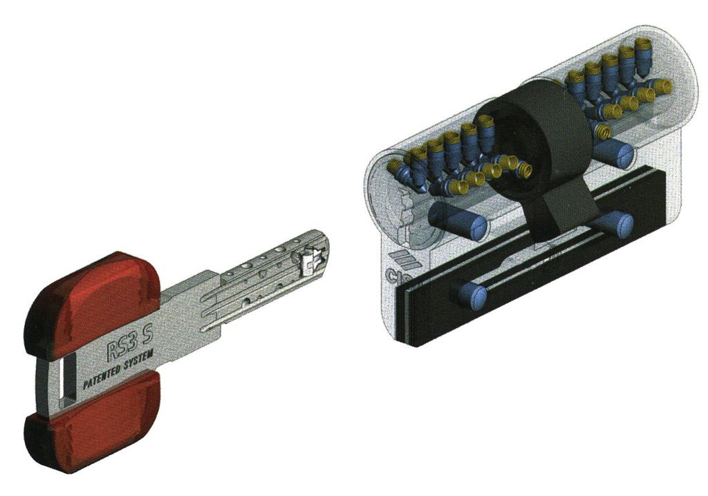 CILINDRO RS3 S SICUREZZA DEL CILINDRO Elevata resistenza alla rottura e allo sfilamento grazie al sigillo, un anima d acciaio bi-materiale visibile anche a cilindro montato sulla porta.