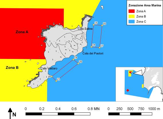 Figura 2.d Aree di stazionamento presso l Isola di Mal di Ventre. 3.