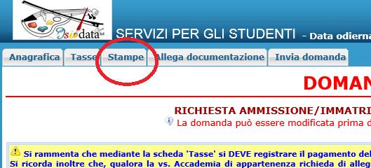 La Segreteria stessa provvederà all'invio di una mail ai candidati nel momento in cui la domanda viene registrata.