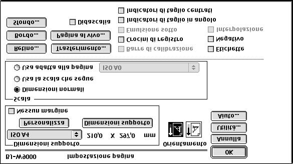 Finestra di dialogo [Impostazione pagina] Questa finestra di dialogo appare selezionando [Impostazione pagina] nel menu [File].